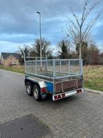 Aanhangwagen dubbelas met loofrekken, Ophalen of Verzenden, Zo goed als nieuw