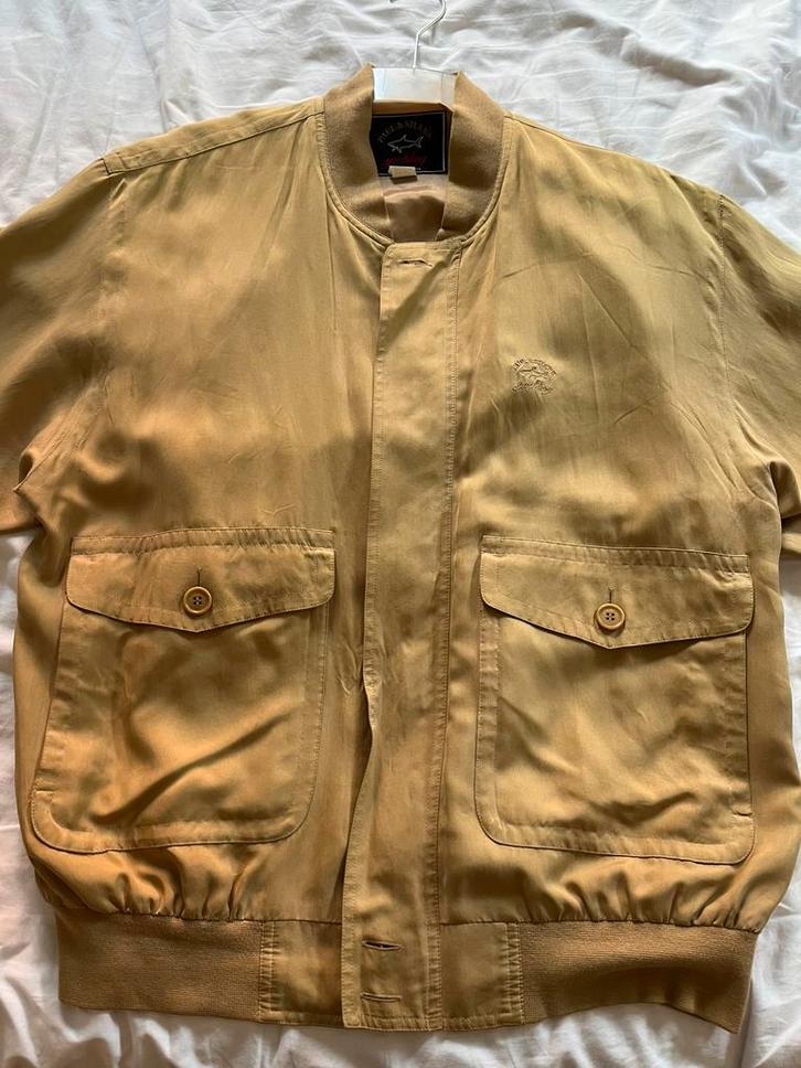 Paul & Shark zijden jas gemaakt in Italië, Kleding | Heren, Jassen | Zomer, Gedragen, Maat 48/50 (M), Geel, Ophalen of Verzenden