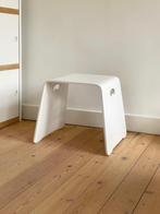 Witte houten kruk / bijzettafel, Ophalen, Gebruikt, Hout