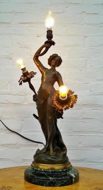 Charles Rochot (1872-1939) - Grote Art Nouveau lamp beschikbaar voor biedingen