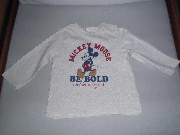 Mickey Mouse t-shirt met lange mouwen maat 68, Kinderen en Baby's, Babykleding | Maat 68, Zo goed als nieuw, Jongetje, Overige typen