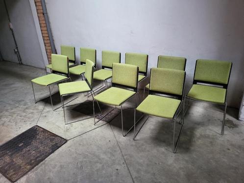 Design Stapelbare Eetkamerstoelen Groen/Zwart (10 Stuks), Huis en Inrichting, Stoelen, Zo goed als nieuw, Vijf, Zes of meer stoelen