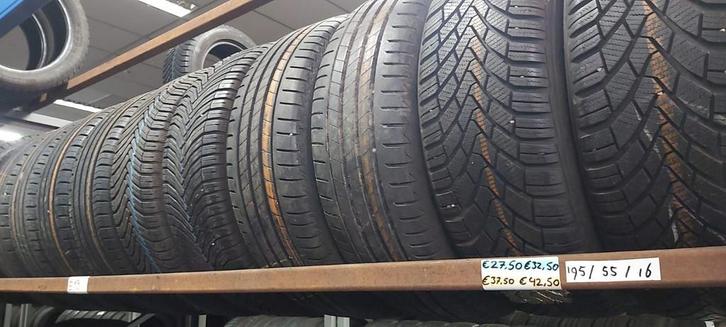 195/55/16 zomerbanden diverse A-merken 6+mm vanaf €40 p st., Auto-onderdelen, Banden en Velgen, Band(en), Zomerbanden, 16 inch