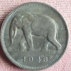 CONGO BELGE : 2 francs 1946 Km 28 XF, Timbres & Monnaies, Enlèvement ou Envoi, Monnaie en vrac, Autres pays