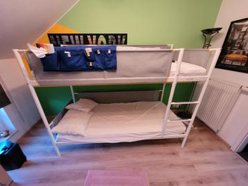  lits superposés, blanc/gris clair, 90x200 cm beschikbaar voor biedingen