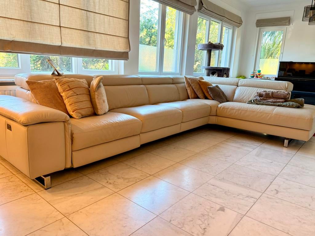 Superbe Canapé d'Angle DELEBIO en Cuir avec relax, Maison & Meubles, Enlèvement, Comme neuf, Cuir