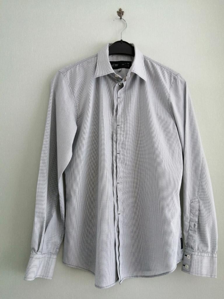 jolie chemise Armani Jeans EUR M, Armani Jeans, Gris, Tour de cou 38 (S) ou plus petit, Porté