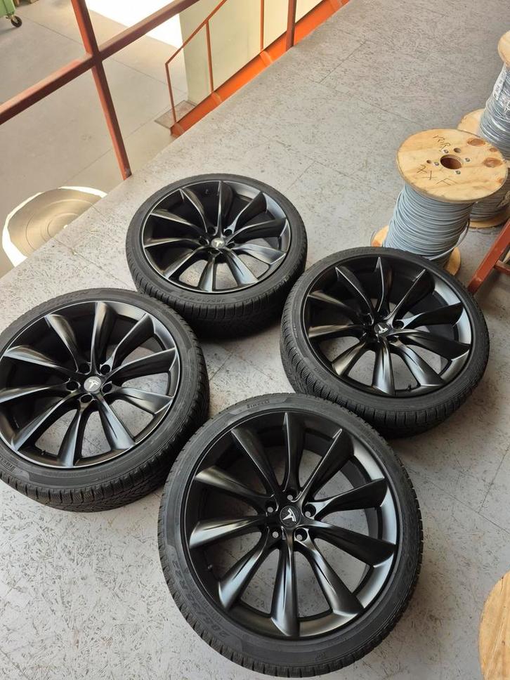 22" Onyx Turbine Wheels Zwart - Tesla Model X, Auto-onderdelen, Banden en Velgen, Velg(en), Winterbanden, Overige maten, 285 mm