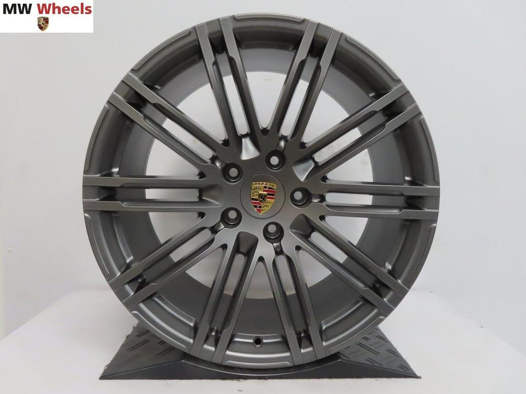 Originele Porsche Cayenne Turbo III 21 inch velgen Titan, Auto-onderdelen, Banden en Velgen, Velg(en), -, -, Nieuw