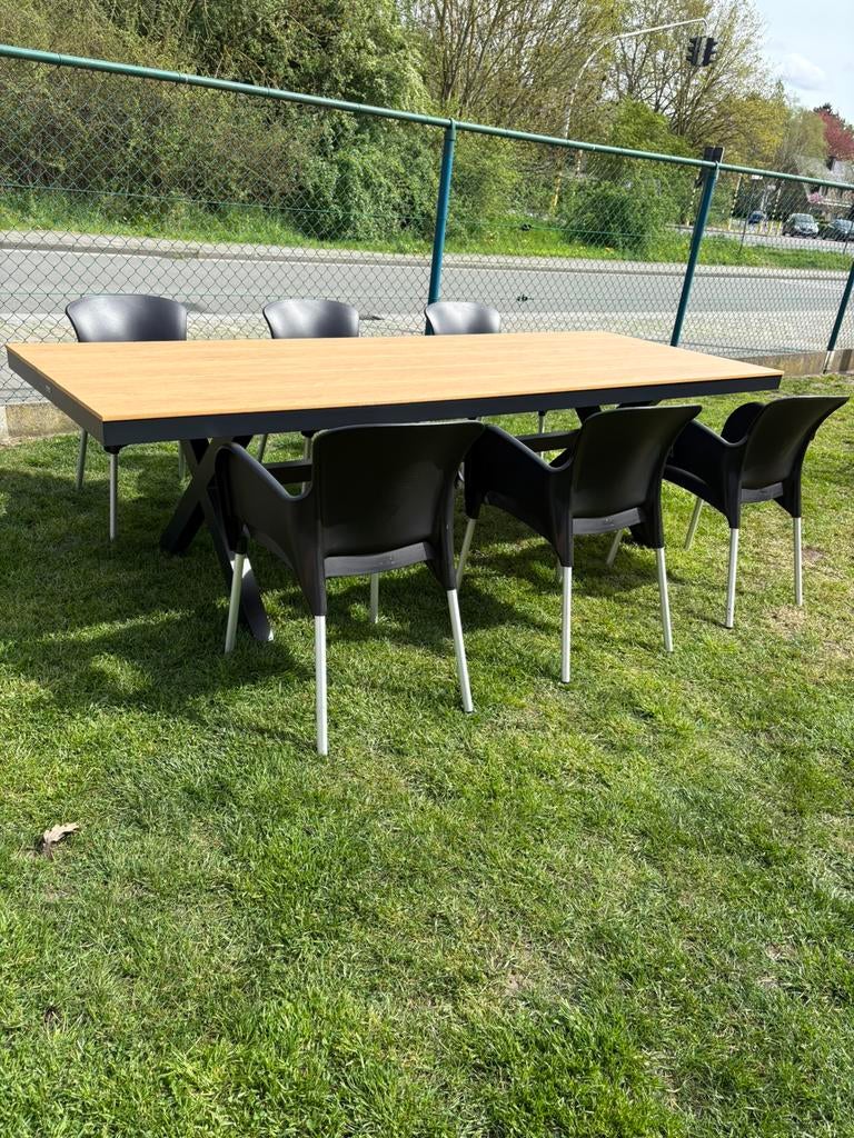 Tafel van vinci met 8 stoelen, Jardin & Terrasse, Enlèvement, Comme neuf