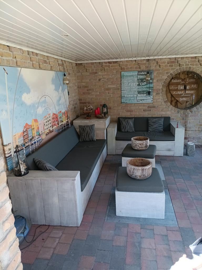 Te koop wegens verhuis naar  appartement, Tuin en Terras, Ophalen, Steigerhout