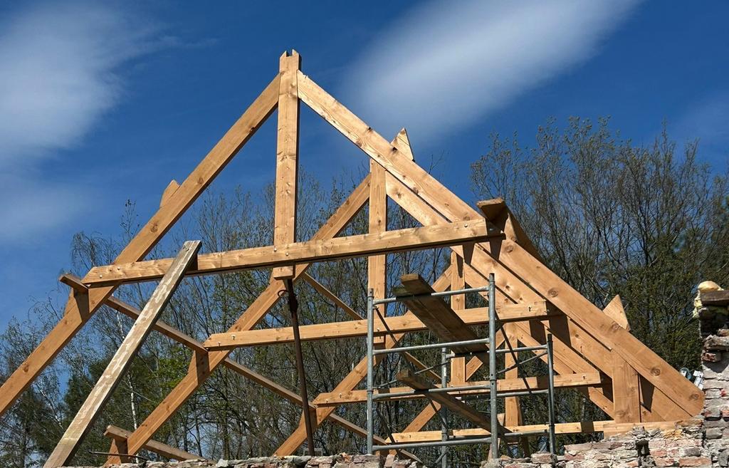 Grenen gegordingen, dakbalken, Doe-het-zelf en Bouw, Hout en Planken, Ophalen, Grenen, Zo goed als nieuw, Balk