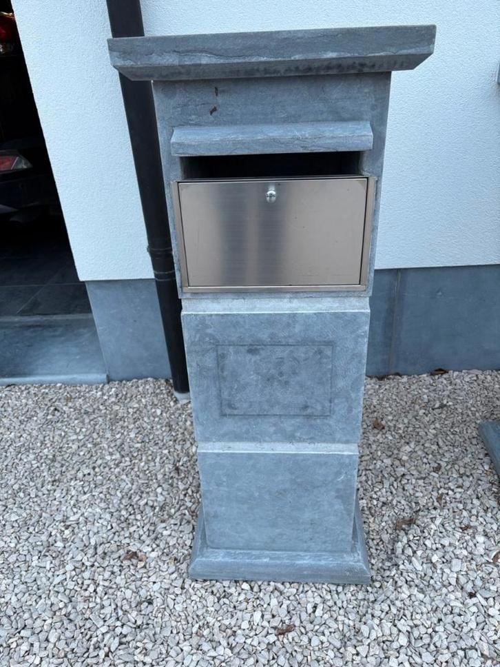 Pakketbrievenbus blauwe hardsteen (2 stuks), Jardin & Terrasse, Boîtes aux lettres, Comme neuf, Sur pied, Pierre, Enlèvement