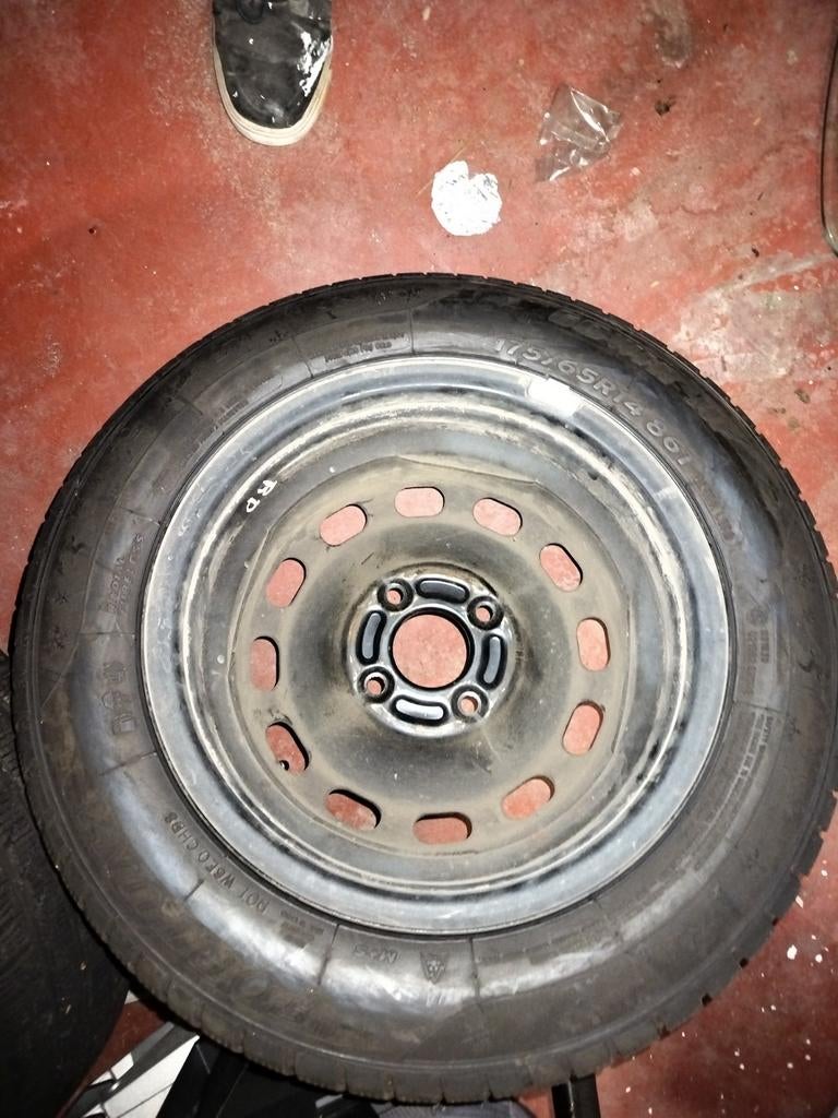 Sneeuwbanden op velgen, Ophalen, 14 inch, Gebruikt, Velg(en)