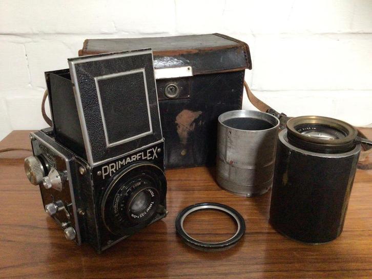 Primarflex type 3 Bentzin met lenzen en toebehoren, Audio, Tv en Foto, Fotocamera's Analoog, Gebruikt, Spiegelreflex, Overige Merken