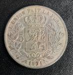 5fr ,leopold 2, 1871, zilver, Postzegels en Munten, Munten | België, Verzenden, Zilver, Zilver