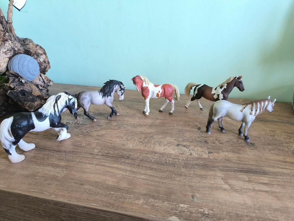 5 Schleich-paarden, Verzamelen, Ophalen of Verzenden, Gebruikt, Paard, Beeldje of Figuurtje