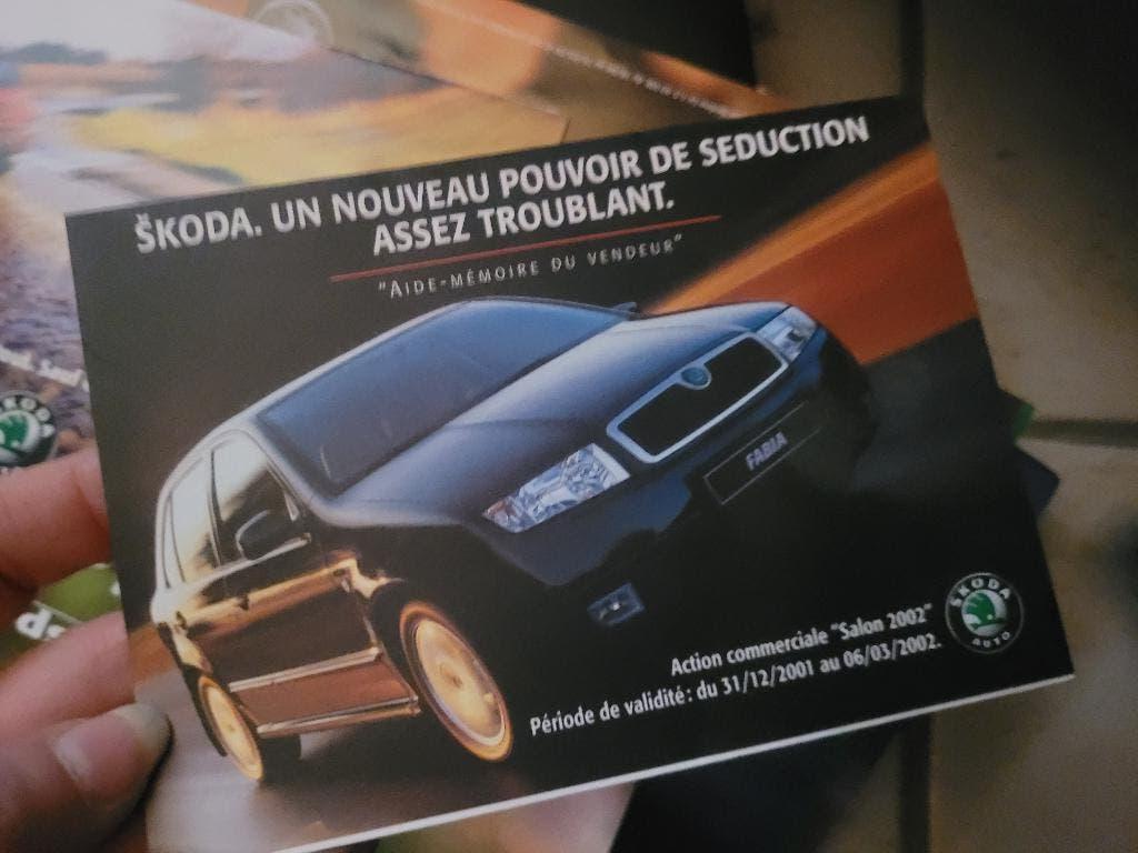 Aide-mémoire Vendeur Skoda Salon 2002 - Document Rare, Enlèvement, Neuf