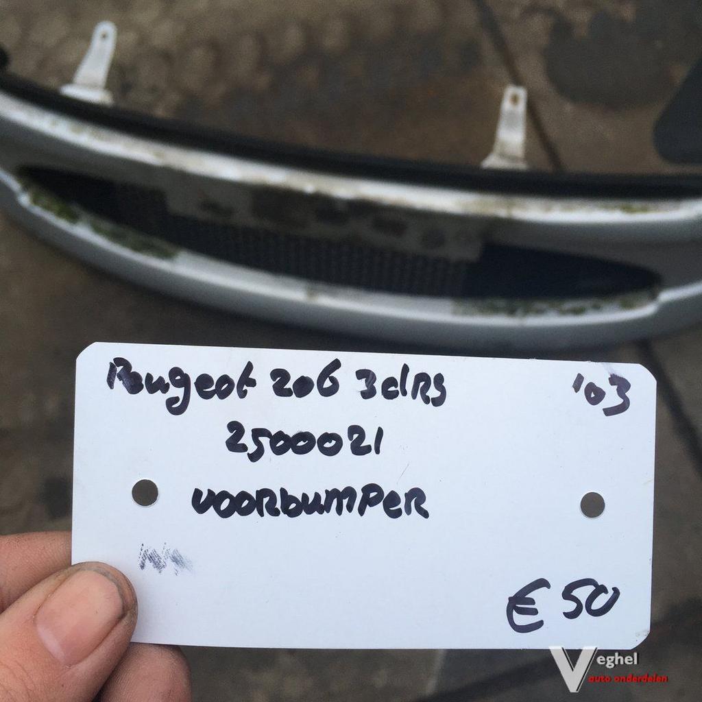 Peugeot 206 3drs 2003 Quicksilver Wagennr 2500021   Voorbump, Ophalen, Gebruikt, -, Voor