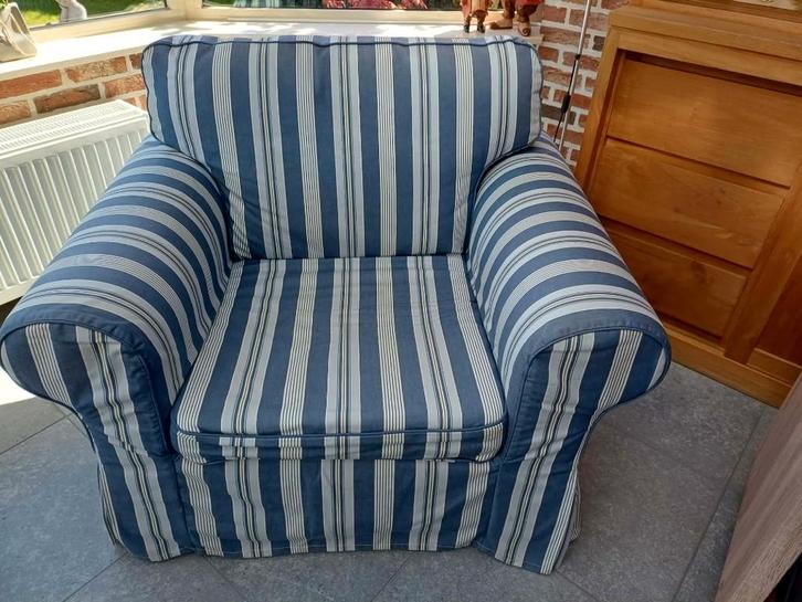 Zetels met voetenbank, Huis en Inrichting, Zetels | Zetels, Gebruikt, Rechte bank, Eenpersoons, Minder dan 150 cm, 75 tot 100 cm