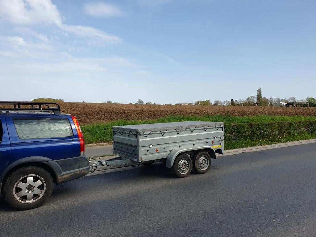 Aluminium dubbelas aanhangwagen met kiepfunctie, Ophalen