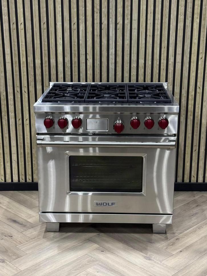 NIEUW Wolf Dual Fuel Fornuis + 91cm RODE KNOPPEN, Electroménager, Cuisinières, Neuf, Gril, Enlèvement ou Envoi