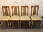 4 eiken keukenstoelen, Huis en Inrichting, Ophalen, Gebruikt, Vier, Hout