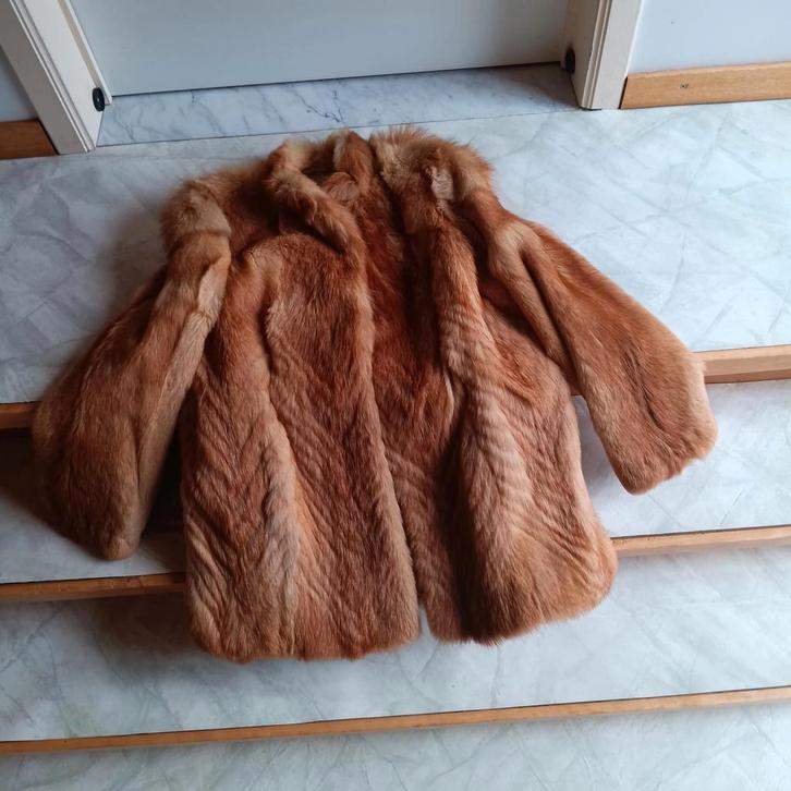 Bontjas gemaakt van echt bont, Kleding | Dames, Jassen | Winter, Zo goed als nieuw, Maat 38/40 (M), Bruin, Verzenden