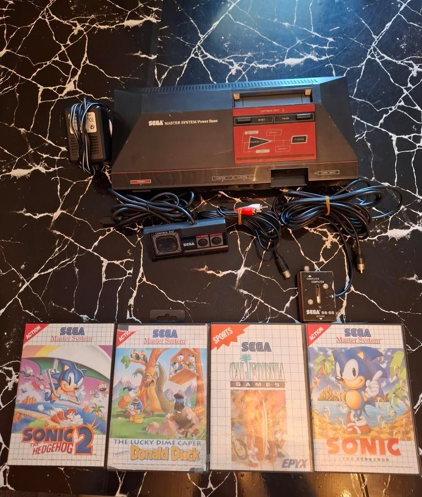 Sega Master System-console + 5 games + controller enz..., Games en Spelcomputers, Ophalen of Verzenden, Master System
