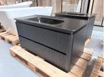 LAATSTE! Wastafelkast badmeubel 100 cm zwart ribbel - Nieuw!, Enlèvement ou Envoi, Neuf