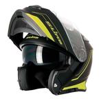 Casque S-Line –moto modulable S550 / Pinlock Noir+Flou vert, Femmes, XL, Neuf, avec ticket, Casque système