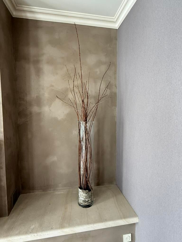 Grand vase de sol en verre épais de 94 cm de haut +  - 10kg, Enlèvement, Comme neuf