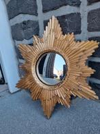 Mini miroir solaire 23 cm, verre convexe, vintage., Enlèvement ou Envoi, Moins de 100 cm, Rond, Utilisé