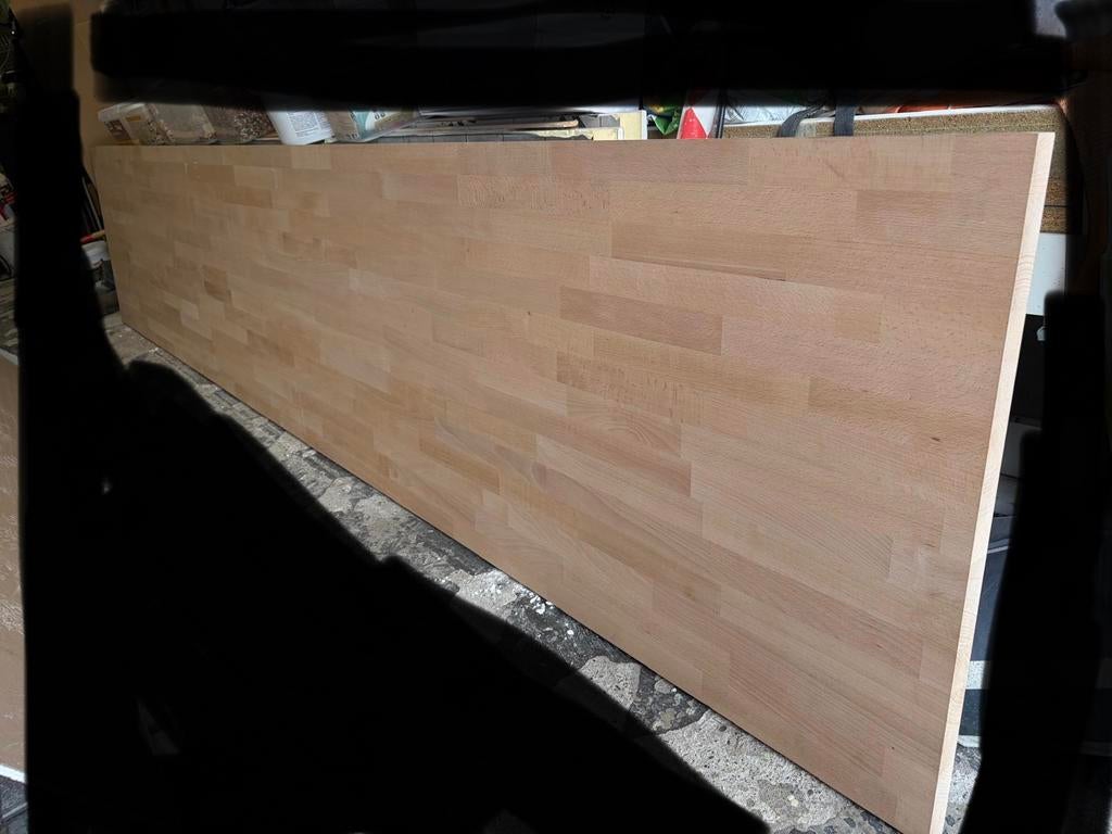 Keukenblad beuk 325cm / 64 cm /2,7cm, Huis en Inrichting, Keuken | Keukenelementen, Ophalen, Bruin, 200 cm of meer, Nieuw