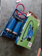 professionele voetpomp met dubbele cilinder en manometer, Fietsen en Brommers, Ophalen, Drukmeter, Nieuw