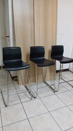 Lot 3 tabourets Hauts Glenn ikea 66cm chrome noir, Enlèvement, Noir