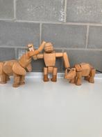 Areaware houten dieren gorilla neushoorn olifant design toys, Ophalen of Verzenden, Nieuw, Wild dier, Beeldje of Figuurtje