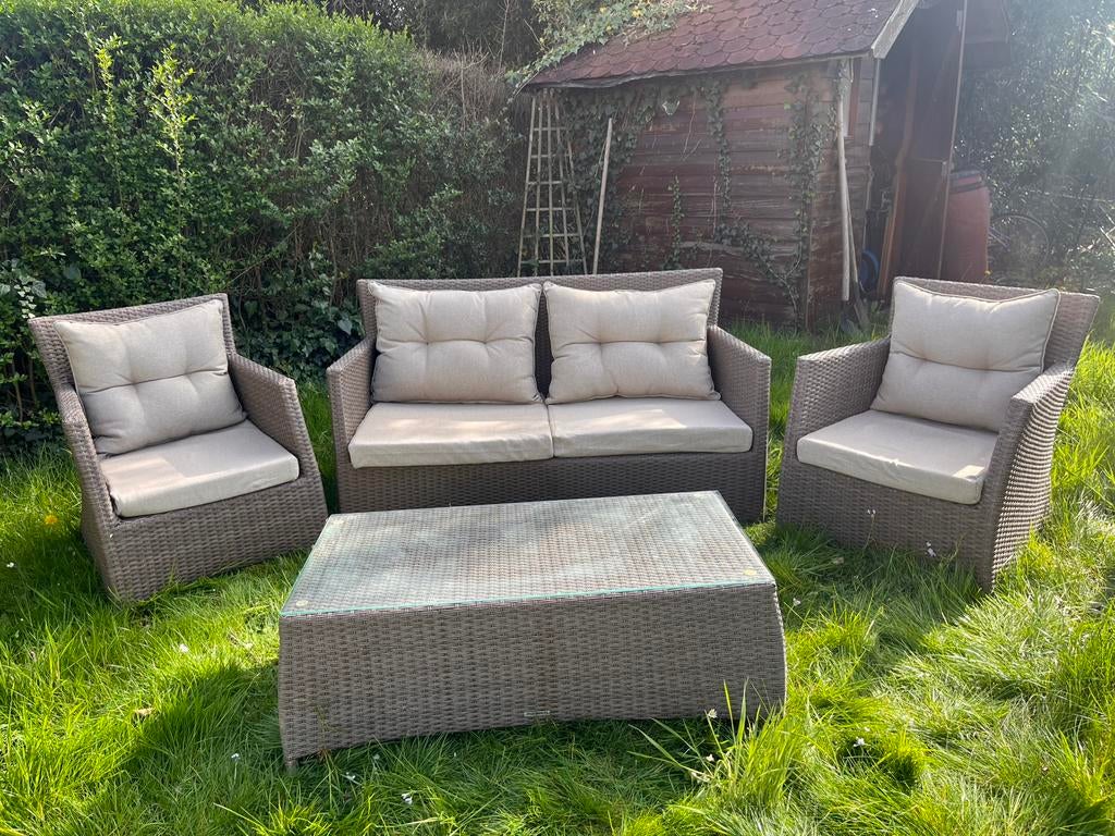Salon de jardin MORATI complet – très bon état, Enlèvement ou Envoi, Comme neuf, 2 places