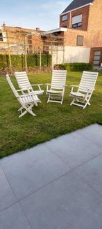 Houten tuinstoelen, Tuin en Terras, Ophalen, Gebruikt, Hout, Verstelbaar