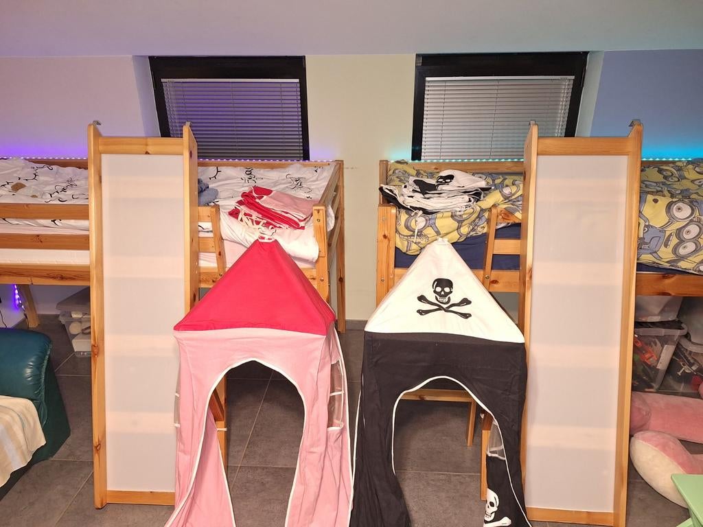 2 mezzanine- en torenglijbanen voor meisjes en jongens, Ophalen