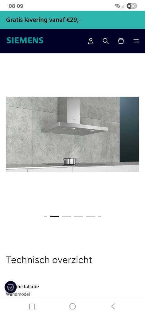 Hotte aspirante Siemens, Maison & Meubles, Salle de bain | Salle de bain complète, Enlèvement