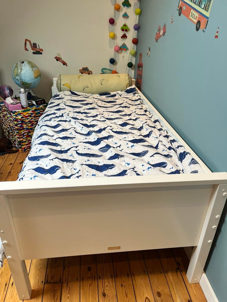 Eénpersoonsbed Bopita, Huis en Inrichting, Slaapkamer | Bedden, Ophalen, 90 cm, Eenpersoons, Wit