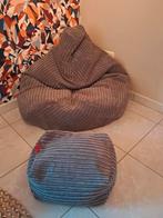 Pouf Lounge Pug anthracite velours côtelé, Enlèvement ou Envoi, Comme neuf, Gris, Pouf