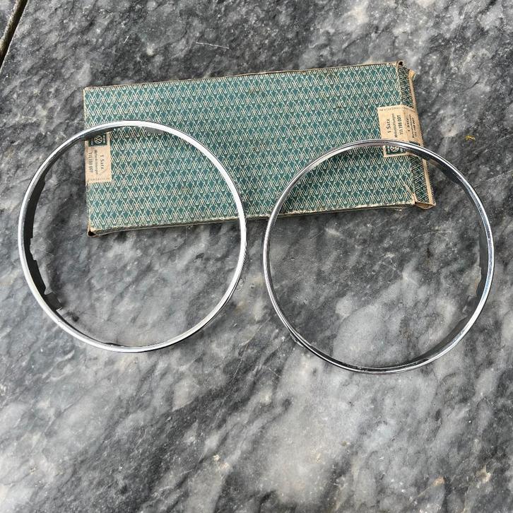 VW Hella SB45 chroomringen koplamp Kever KG, Auto-onderdelen, Verlichting, Volkswagen, Gebruikt, Ophalen of Verzenden