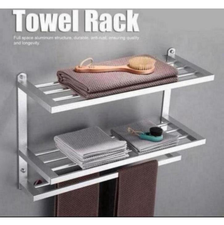 Badkamer Handdoekrek Wandmontage handdoek droog rek Zilver, Huis en Inrichting, Badkamer | Badtextiel en Accessoires, Nieuw, Handdoekenrek
