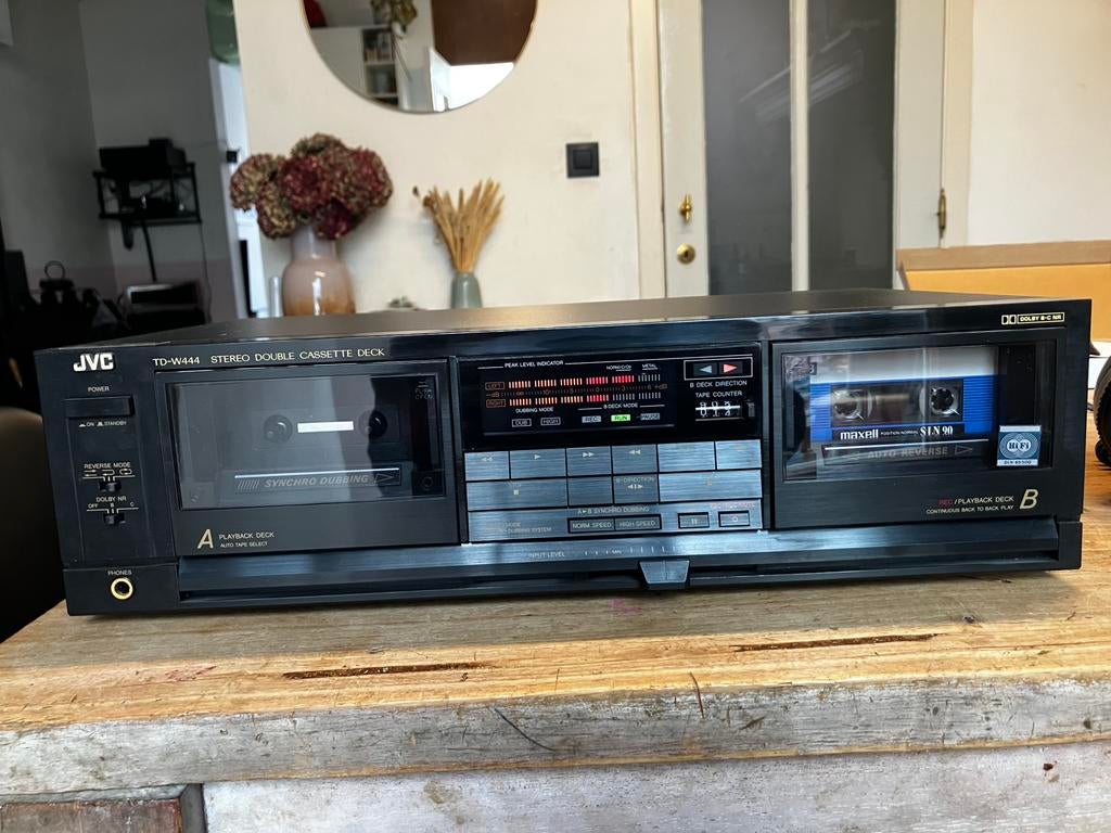 JVC TD-W444 casettedeck, TV, Hi-fi & Vidéo, Decks cassettes, Enlèvement, Double, JVC, Commandes tactiles
