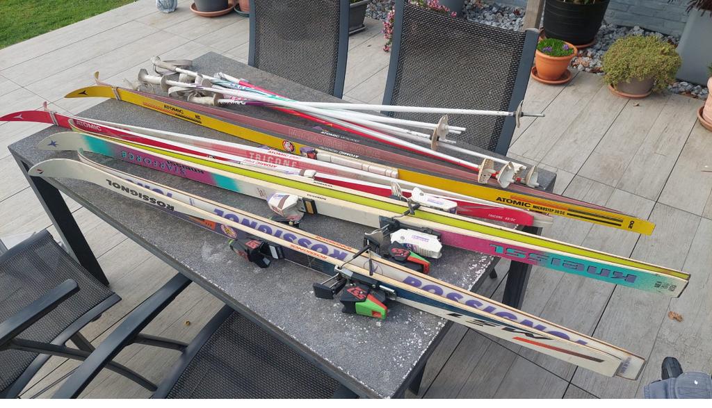 4 paar ski’s incl stokken, Sport en Fitness, Skiën en Langlaufen, Ophalen, Zo goed als nieuw, Ski, Stokken