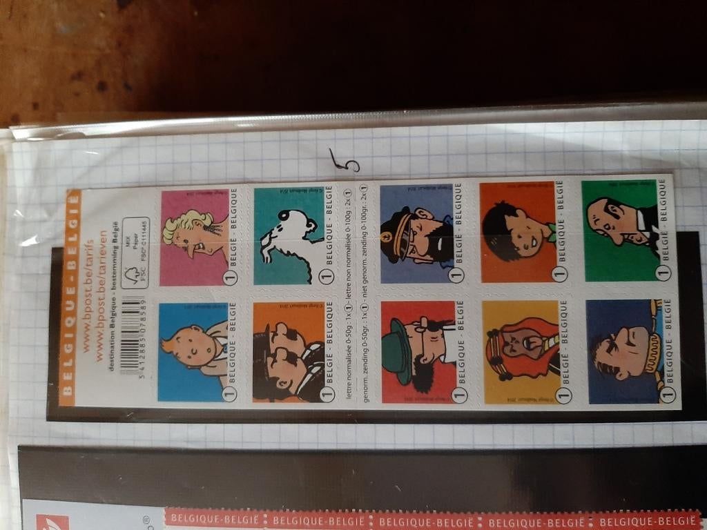 Kuifje postzegels blok belgie**, Verzenden