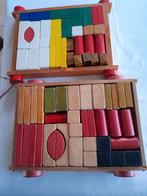 Houten blokken in een wagentje., Kinderen en Baby's, Ophalen, Gebruikt, Bouwen