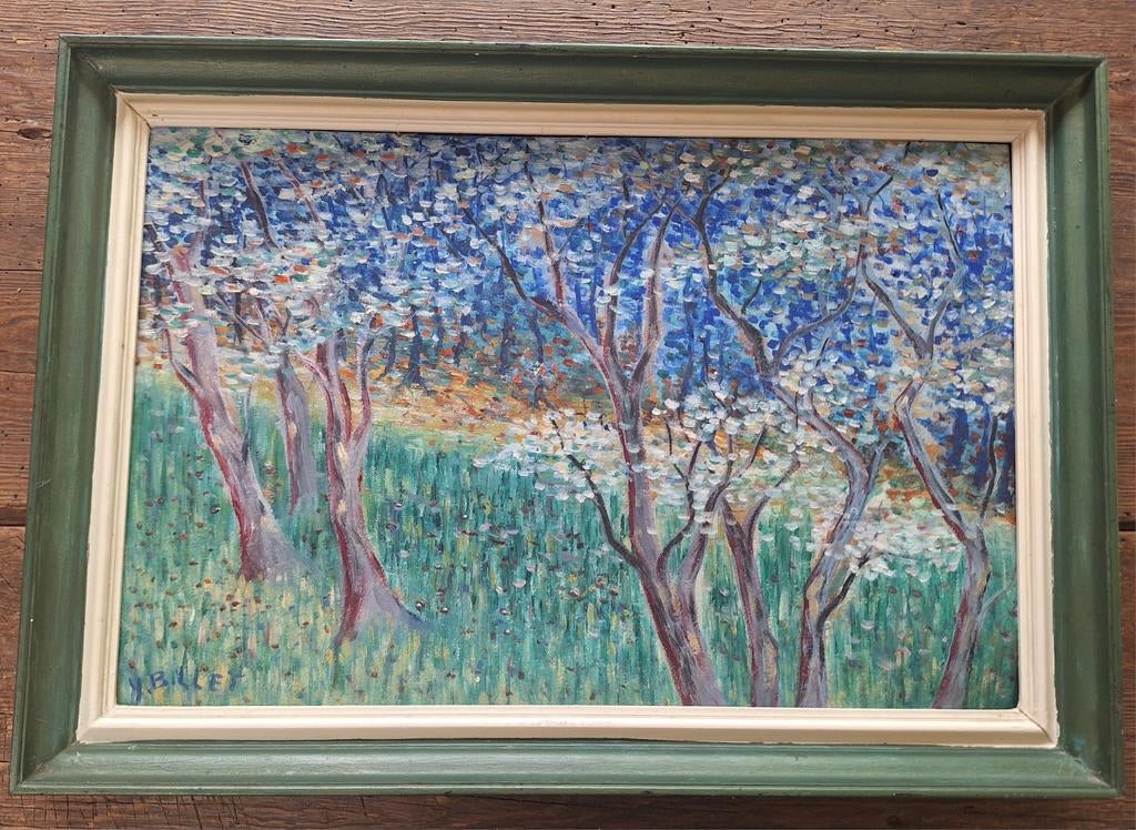 Peinture post-impressionniste de Y. Billet, Antiquités & Art, Art | Peinture | Abstraite, Enlèvement ou Envoi